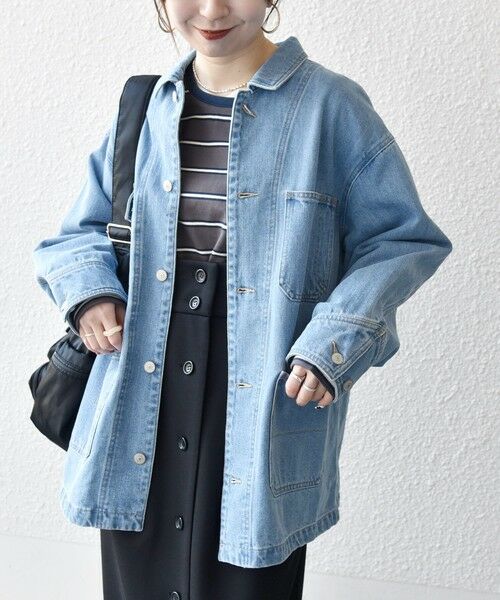 SHIPS / シップス Gジャン・デニムジャケット | 《予約》SHIPS any:〈洗濯機可能〉ルーズ デニム トラッカー ジャケット［SHIPS any DENIM］ | 詳細12