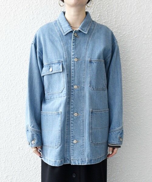 SHIPS / シップス Gジャン・デニムジャケット | 《予約》SHIPS any:〈洗濯機可能〉ルーズ デニム トラッカー ジャケット［SHIPS any DENIM］ | 詳細27