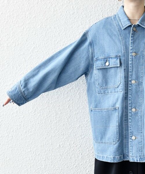 SHIPS / シップス Gジャン・デニムジャケット | 《予約》SHIPS any:〈洗濯機可能〉ルーズ デニム トラッカー ジャケット［SHIPS any DENIM］ | 詳細30