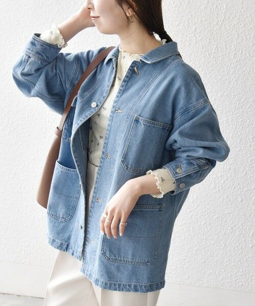 SHIPS / シップス Gジャン・デニムジャケット | 《予約》SHIPS any:〈洗濯機可能〉ルーズ デニム トラッカー ジャケット［SHIPS any DENIM］ | 詳細7