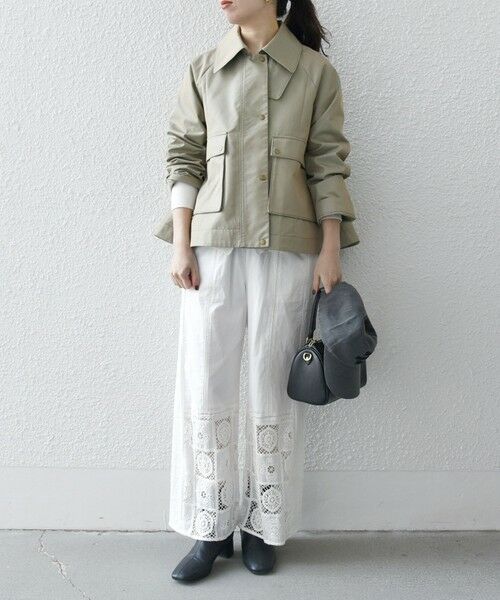 SHIPS / シップス その他アウター | 《予約》SHIPS any:〈手洗い可能〉シャンブレー Aライン フレア ショート コート | 詳細14