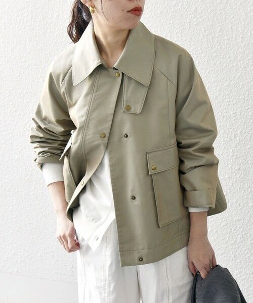 SHIPS / シップス その他アウター | 《予約》SHIPS any:〈手洗い可能〉シャンブレー Aライン フレア ショート コート | 詳細16