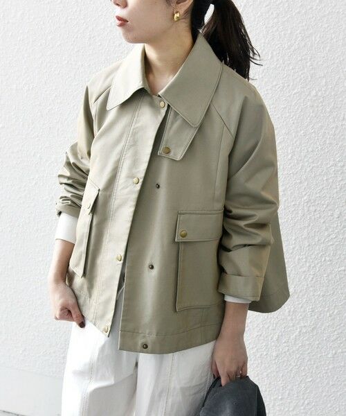 SHIPS / シップス その他アウター | 《予約》SHIPS any:〈手洗い可能〉シャンブレー Aライン フレア ショート コート | 詳細17