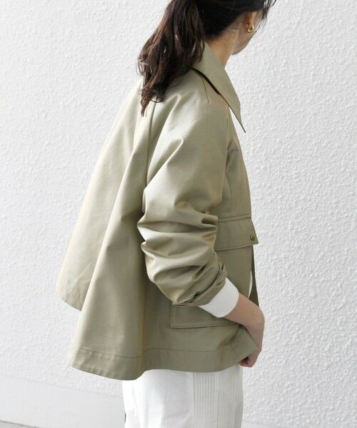 SHIPS / シップス その他アウター | 《予約》SHIPS any:〈手洗い可能〉シャンブレー Aライン フレア ショート コート | 詳細20