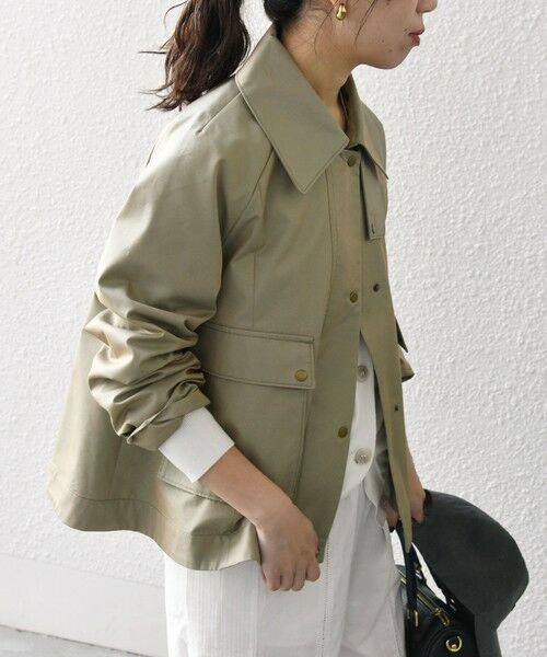 SHIPS / シップス その他アウター | 《予約》SHIPS any:〈手洗い可能〉シャンブレー Aライン フレア ショート コート | 詳細21