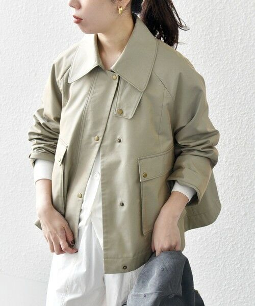 SHIPS / シップス その他アウター | 《予約》SHIPS any:〈手洗い可能〉シャンブレー Aライン フレア ショート コート | 詳細22