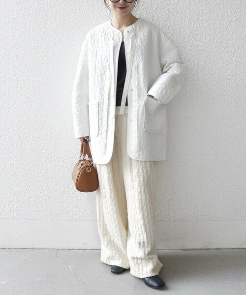 SHIPS / シップス その他アウター | 《予約》SHIPS any: キルティング ステッチ ノーカラー ミディ コート | 詳細1