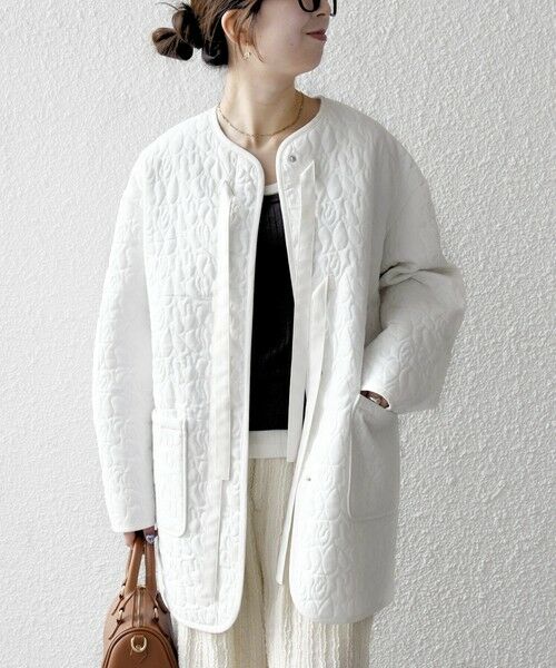 SHIPS / シップス その他アウター | 《予約》SHIPS any: キルティング ステッチ ノーカラー ミディ コート | 詳細3