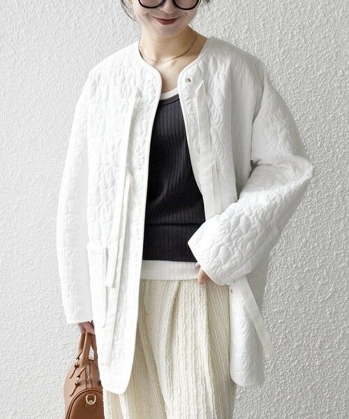 SHIPS / シップス その他アウター | 《予約》SHIPS any: キルティング ステッチ ノーカラー ミディ コート | 詳細4