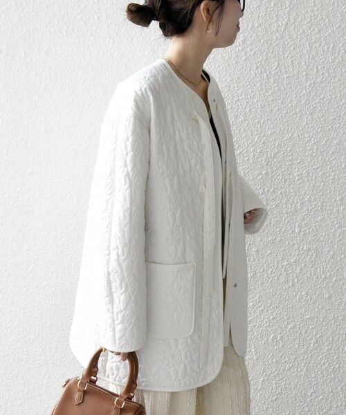 SHIPS / シップス その他アウター | 《予約》SHIPS any: キルティング ステッチ ノーカラー ミディ コート | 詳細5