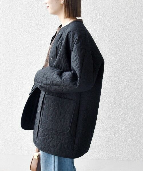 SHIPS / シップス その他アウター | 《予約》SHIPS any: キルティング ステッチ ノーカラー ミディ コート | 詳細26