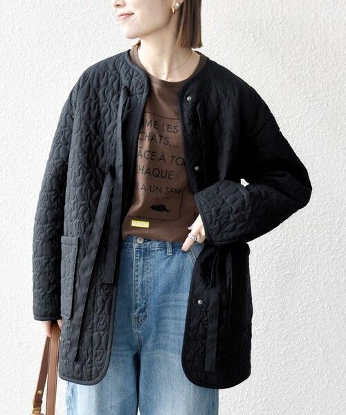 SHIPS / シップス その他アウター | 《予約》SHIPS any: キルティング ステッチ ノーカラー ミディ コート | 詳細24