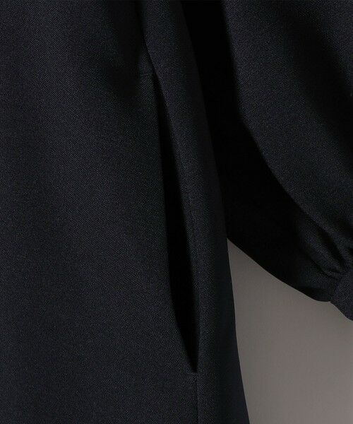 SHIPS / シップス ロング・マキシ丈ワンピース | 《予約》SHIPS any:〈洗濯機可能〉ダブルクロス フリル パフ スリーブ ワンピース［NAVY BLUE］ | 詳細19