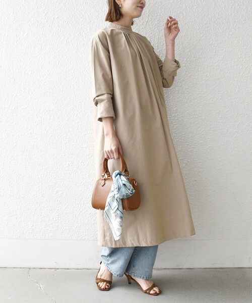 SHIPS / シップス ロング・マキシ丈ワンピース | 《予約》SHIPS any:〈洗濯機可能〉タイプライター ボウタイ リボン シャツ ワンピース | 詳細3