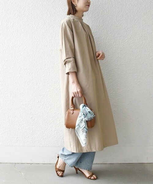 SHIPS / シップス ロング・マキシ丈ワンピース | 《予約》SHIPS any:〈洗濯機可能〉タイプライター ボウタイ リボン シャツ ワンピース | 詳細4