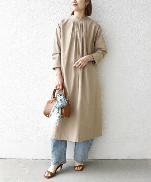 SHIPS / シップス ロング・マキシ丈ワンピース | 《予約》SHIPS any:〈洗濯機可能〉タイプライター ボウタイ リボン シャツ ワンピース | 詳細7