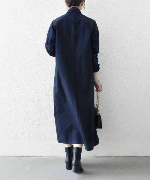 SHIPS / シップス ロング・マキシ丈ワンピース | 《予約》SHIPS any:〈洗濯機可能〉タイプライター ボウタイ リボン シャツ ワンピース | 詳細30