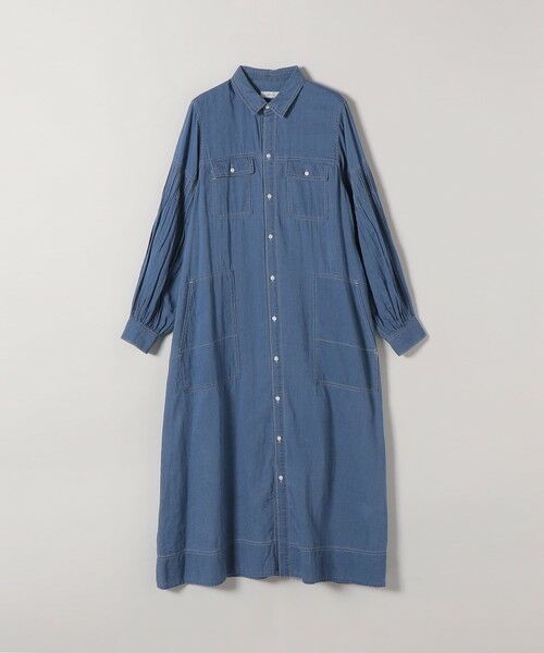SHIPS / シップス ミニ丈・ひざ丈ワンピース | 《予約》SHIPS any:〈手洗い可能〉シアー デニム ポケット ロング シャツ ワンピース | 詳細12