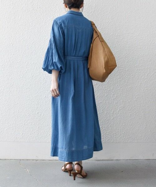 SHIPS / シップス ミニ丈・ひざ丈ワンピース | 《予約》SHIPS any:〈手洗い可能〉シアー デニム ポケット ロング シャツ ワンピース | 詳細7