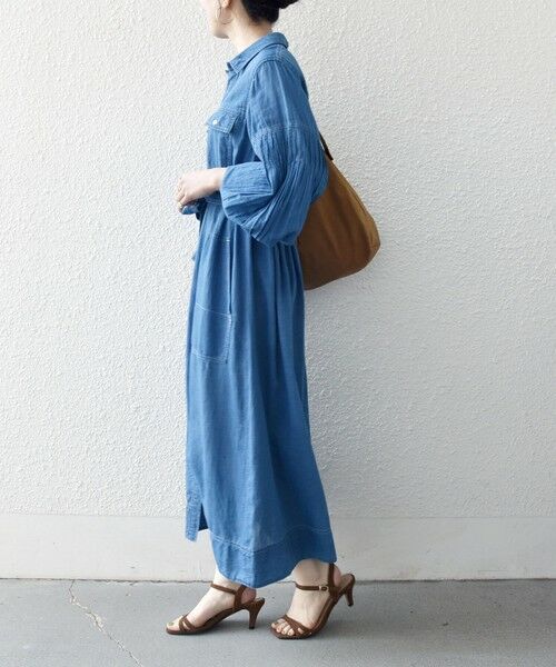 SHIPS / シップス ミニ丈・ひざ丈ワンピース | 《予約》SHIPS any:〈手洗い可能〉シアー デニム ポケット ロング シャツ ワンピース | 詳細9