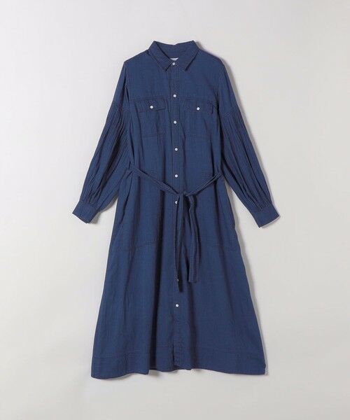 SHIPS / シップス ミニ丈・ひざ丈ワンピース | 《予約》SHIPS any:〈手洗い可能〉シアー デニム ポケット ロング シャツ ワンピース | 詳細30