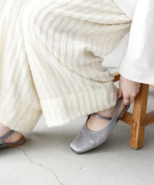 SHIPS / シップス パンプス | 《予約》【SHIPS any別注】eblouna: スクエア スリングバック パンプス（チャコールグレー）