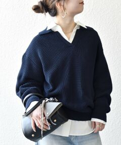 SHIPS / シップス ニット・セーター | 《予約》SHIPS any:〈手洗い可能〉 片畦編み ポロカラー スキッパー ニット プルオーバー
