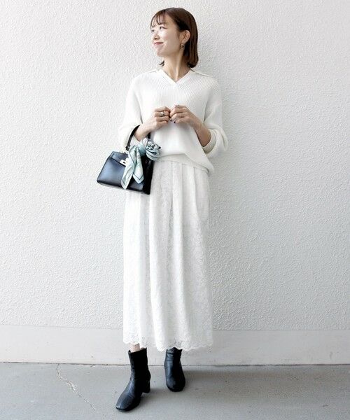 SHIPS / シップス ニット・セーター | 《予約》SHIPS any:〈手洗い可能〉 片畦編み ポロカラー スキッパー ニット プルオーバー | 詳細1