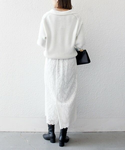 SHIPS / シップス ニット・セーター | 《予約》SHIPS any:〈手洗い可能〉 片畦編み ポロカラー スキッパー ニット プルオーバー | 詳細2