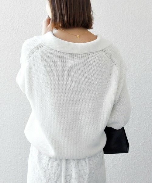 SHIPS / シップス ニット・セーター | 《予約》SHIPS any:〈手洗い可能〉 片畦編み ポロカラー スキッパー ニット プルオーバー | 詳細4