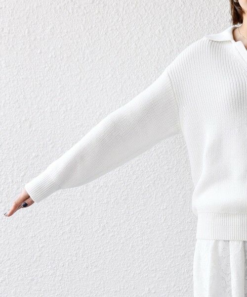 SHIPS / シップス ニット・セーター | 《予約》SHIPS any:〈手洗い可能〉 片畦編み ポロカラー スキッパー ニット プルオーバー | 詳細13