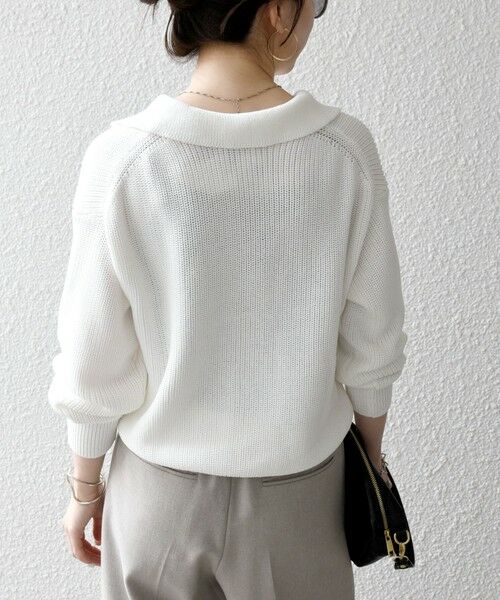 SHIPS / シップス ニット・セーター | SHIPS any:〈手洗い可能〉コットン ミックス スキッパー ポロ ニット プルオーバー | 詳細8