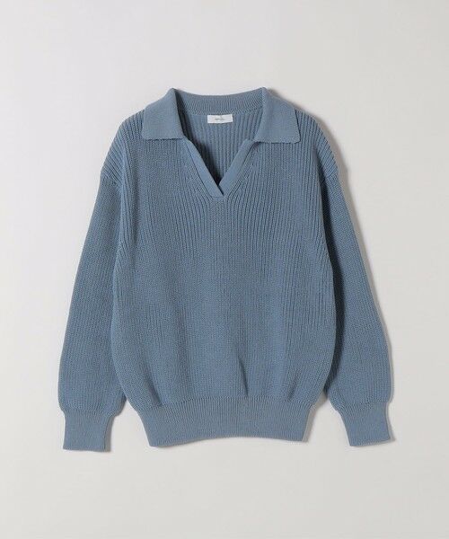 SHIPS / シップス ニット・セーター | 《予約》SHIPS any:〈手洗い可能〉 片畦編み ポロカラー スキッパー ニット プルオーバー | 詳細20