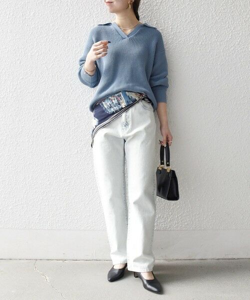 SHIPS / シップス ニット・セーター | 《予約》SHIPS any:〈手洗い可能〉 片畦編み ポロカラー スキッパー ニット プルオーバー | 詳細14