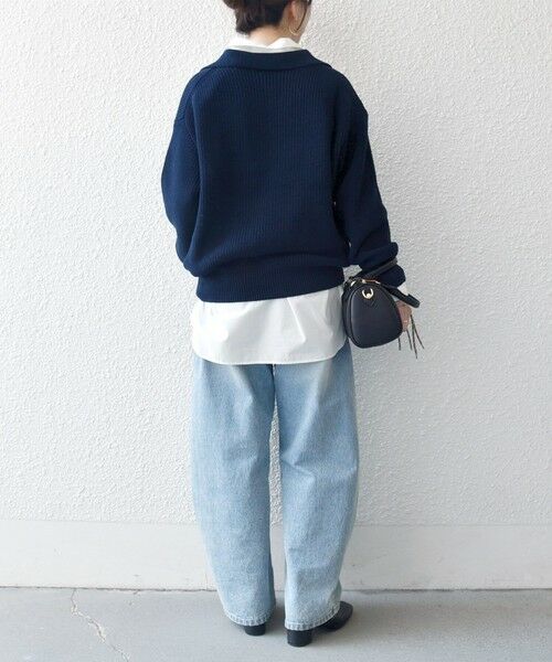 SHIPS / シップス ニット・セーター | 《予約》SHIPS any:〈手洗い可能〉 片畦編み ポロカラー スキッパー ニット プルオーバー | 詳細26