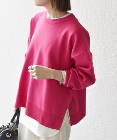 SHIPS / シップス ニット・セーター | 《予約》SHIPS any:〈手洗い可能〉サイドスリット クルーネック ルーズ プルオーバー