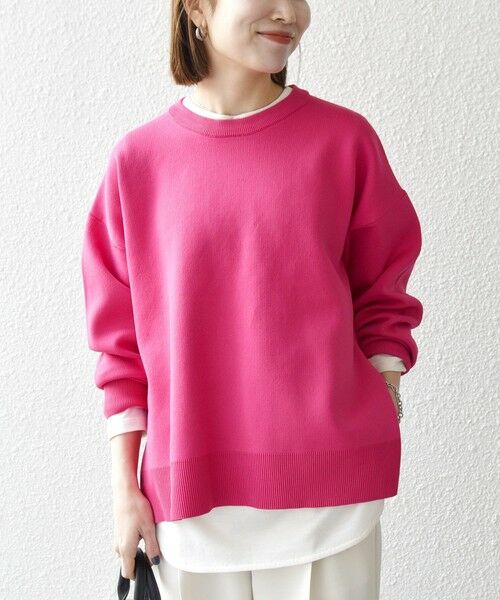 SHIPS / シップス ニット・セーター | 《予約》SHIPS any:〈手洗い可能〉サイドスリット クルーネック ルーズ プルオーバー | 詳細25