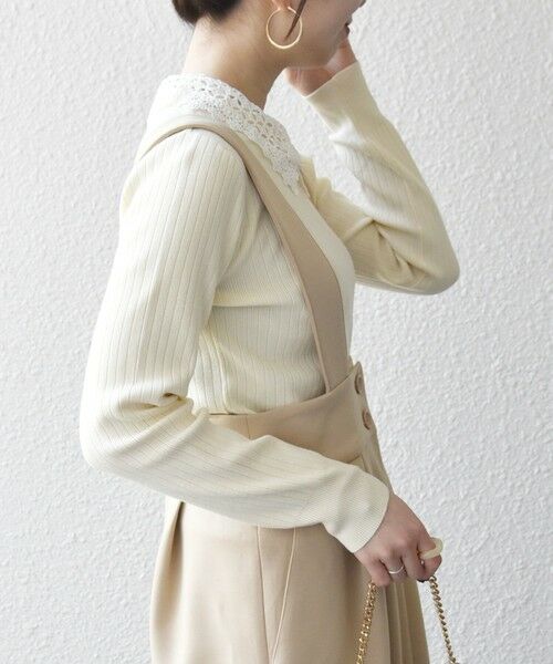 SHIPS / シップス ニット・セーター | 《予約》SHIPS any:〈手洗い可能〉2WAY レース カラー リブ ニット プルオーバー | 詳細6