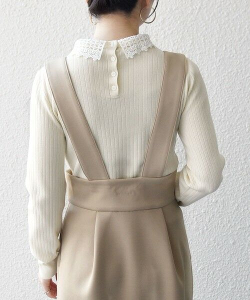 SHIPS / シップス ニット・セーター | 《予約》SHIPS any:〈手洗い可能〉2WAY レース カラー リブ ニット プルオーバー | 詳細7