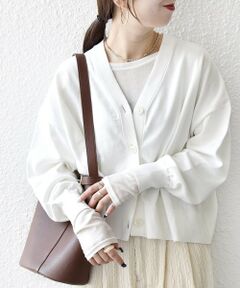 SHIPS / シップス カーディガン・ボレロ | 《予約》SHIPS any:〈手洗い可能〉 Vネック ルーズ ショート ニット カーディガン