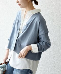 SHIPS / シップス カーディガン・ボレロ | 《予約》SHIPS any:〈手洗い可能〉 Vネック ルーズ ショート ニット カーディガン