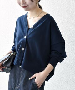 SHIPS / シップス カーディガン・ボレロ | 《予約》SHIPS any:〈手洗い可能〉 Vネック ルーズ ショート ニット カーディガン