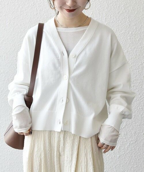 SHIPS / シップス カーディガン・ボレロ | 《予約》SHIPS any:〈手洗い可能〉 Vネック ルーズ ショート ニット カーディガン | 詳細3