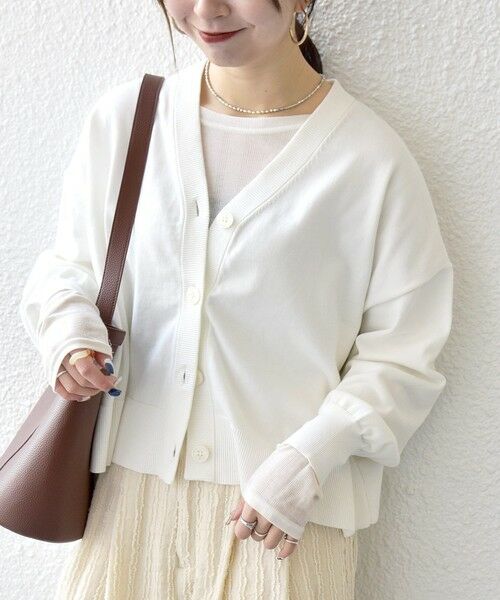 SHIPS / シップス カーディガン・ボレロ | 《予約》SHIPS any:〈手洗い可能〉 Vネック ルーズ ショート ニット カーディガン | 詳細7