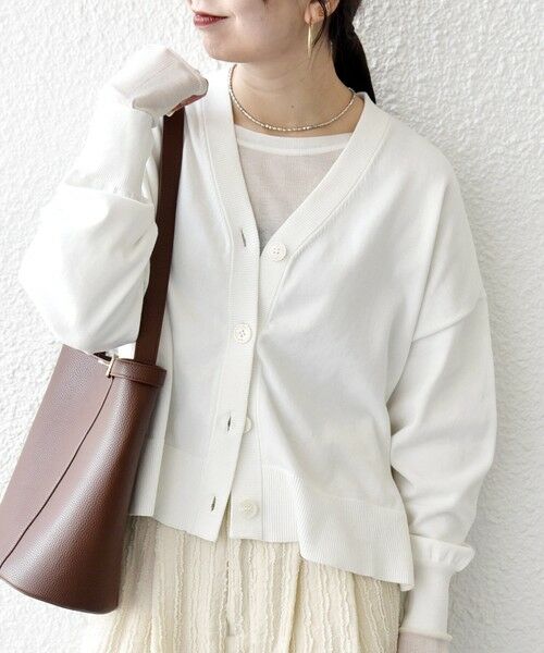 SHIPS / シップス カーディガン・ボレロ | 《予約》SHIPS any:〈手洗い可能〉 Vネック ルーズ ショート ニット カーディガン | 詳細8