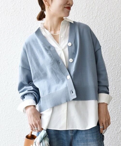 SHIPS / シップス カーディガン・ボレロ | 《予約》SHIPS any:〈手洗い可能〉 Vネック ルーズ ショート ニット カーディガン | 詳細13