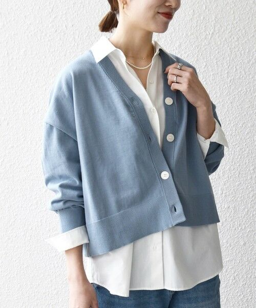 SHIPS / シップス カーディガン・ボレロ | 《予約》SHIPS any:〈手洗い可能〉 Vネック ルーズ ショート ニット カーディガン | 詳細14