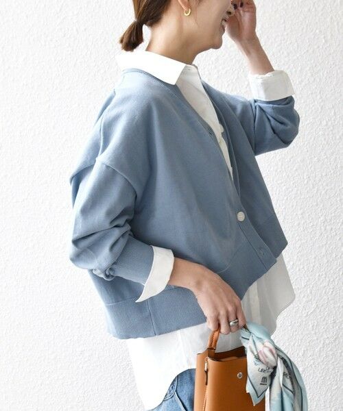 SHIPS / シップス カーディガン・ボレロ | 《予約》SHIPS any:〈手洗い可能〉 Vネック ルーズ ショート ニット カーディガン | 詳細15