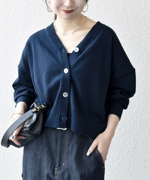 SHIPS / シップス カーディガン・ボレロ | 《予約》SHIPS any:〈手洗い可能〉 Vネック ルーズ ショート ニット カーディガン | 詳細25