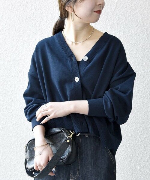 SHIPS / シップス カーディガン・ボレロ | 《予約》SHIPS any:〈手洗い可能〉 Vネック ルーズ ショート ニット カーディガン | 詳細26